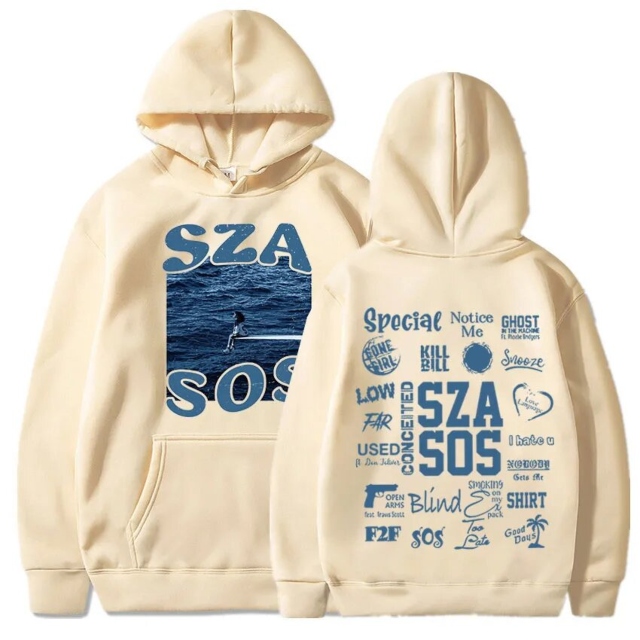 SZA Merch Music Album SOS Graphic Hoodie SZA Merch Music Album SOS Graphic Hoodie