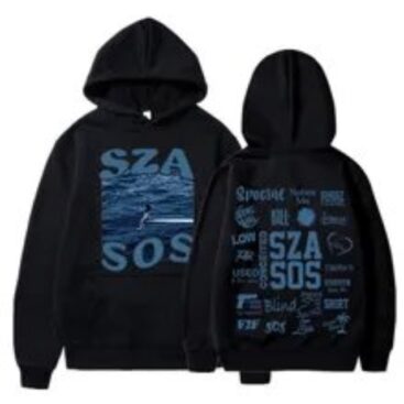 SZA Merch Music Album SOS Graphic Black Hoodie