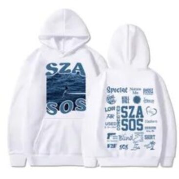 SZA Merch White Music Album SOS Graphic Hoodie