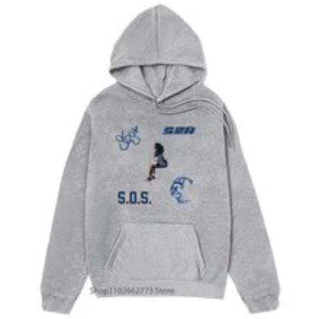 SZA SOS Merch Gray Winter Hoodie SZA SOS Merch Gray Winter Hoodie