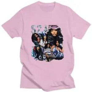 SZA Merch SOS Music Album Pink T-Shirt