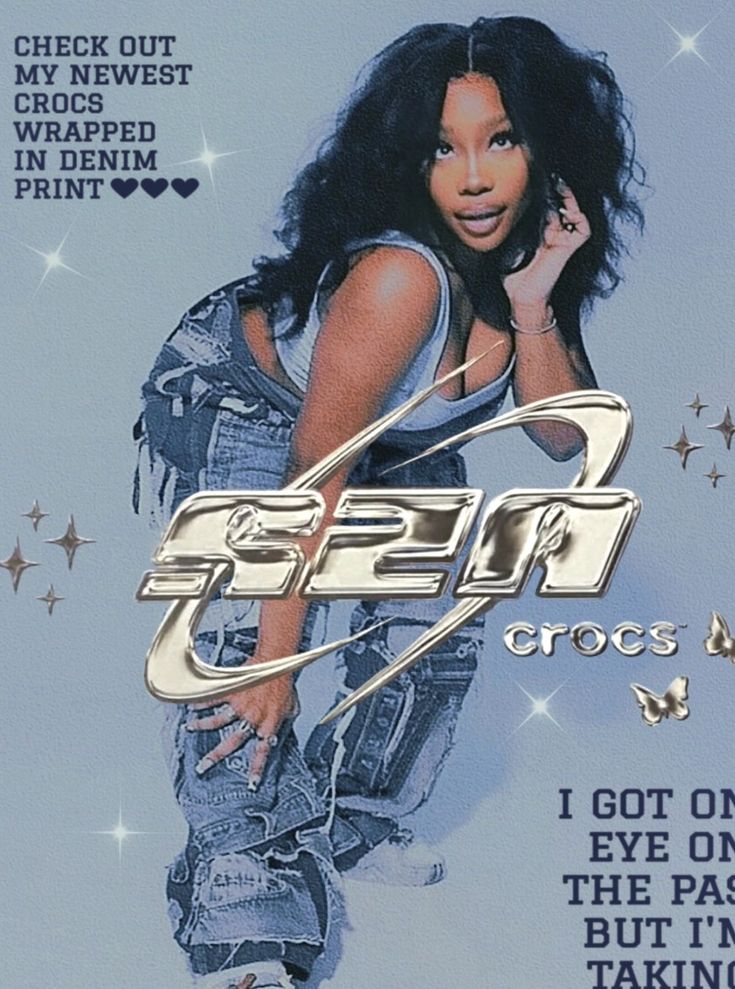 SZA Check Out My Neweat Crocs Wrapped In Denim Poster SZA Check Out My Neweat Crocs Wrapped In Denim Poster